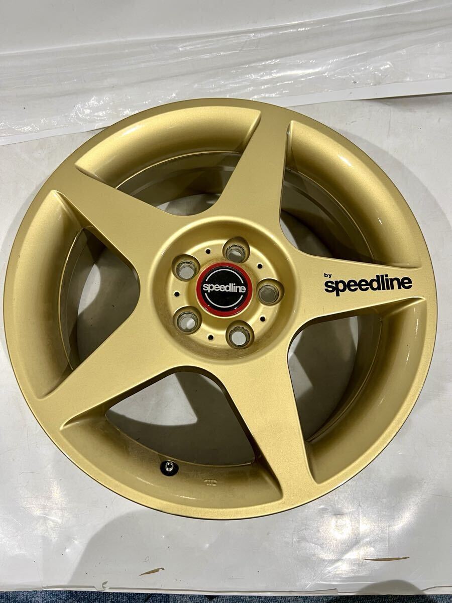 スバル車　speedline ホイール　16インチ　7J 　5穴　PCD 100 　　オフセット48 　中古アルミホイール4本セット　タイヤ付　イタリア製 中古 ホイール Speedline 16インチ 7J 5穴 100 +35 4本 スピードライン