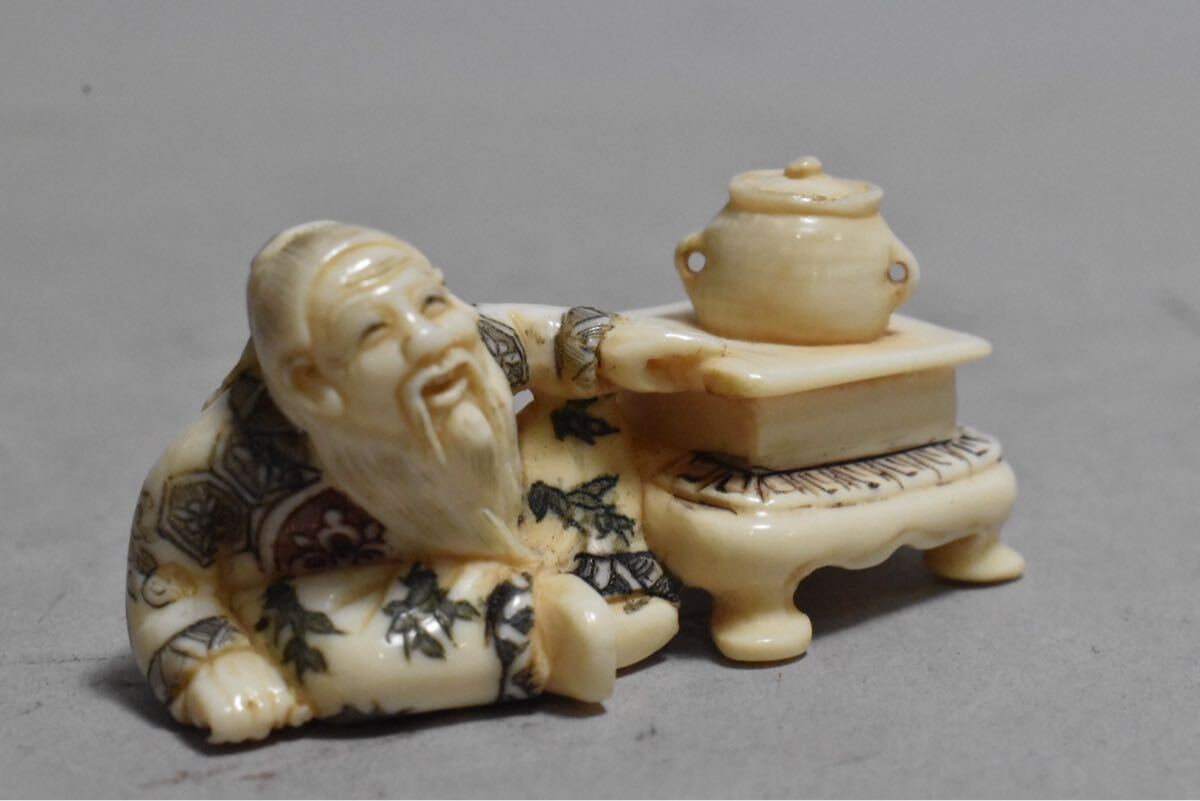 中古】寿老人 根付 七福神 在銘 友親の落札情報詳細 - Yahoo