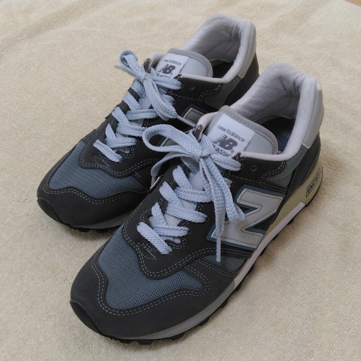 USA製◇NEWBALANCE◇M990 GRY 25.5cm ニューバランス レザースニーカー 