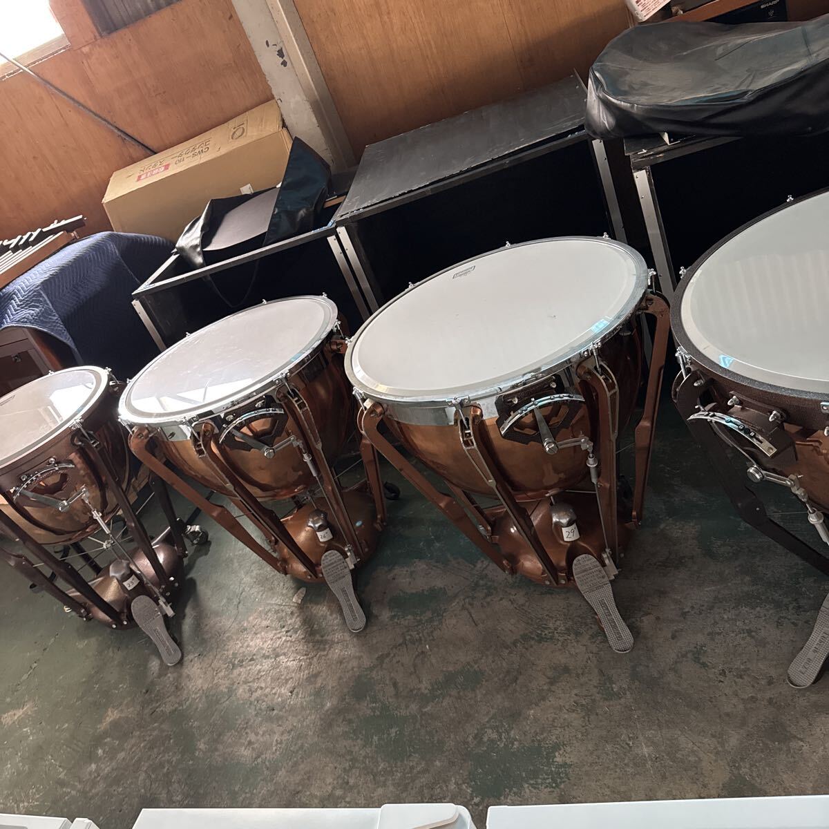 ニッカン ティンパニ 左直径74cm 右66cm 各センチ 2台セット ニッカン ティンパニ 2サイズセット 打楽器の落札情報詳細 - Yahoo