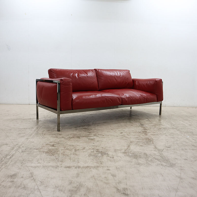 ☆美品☆ erba「Truss」320万 奥山清行 本革 羽毛 3人掛けソファ
