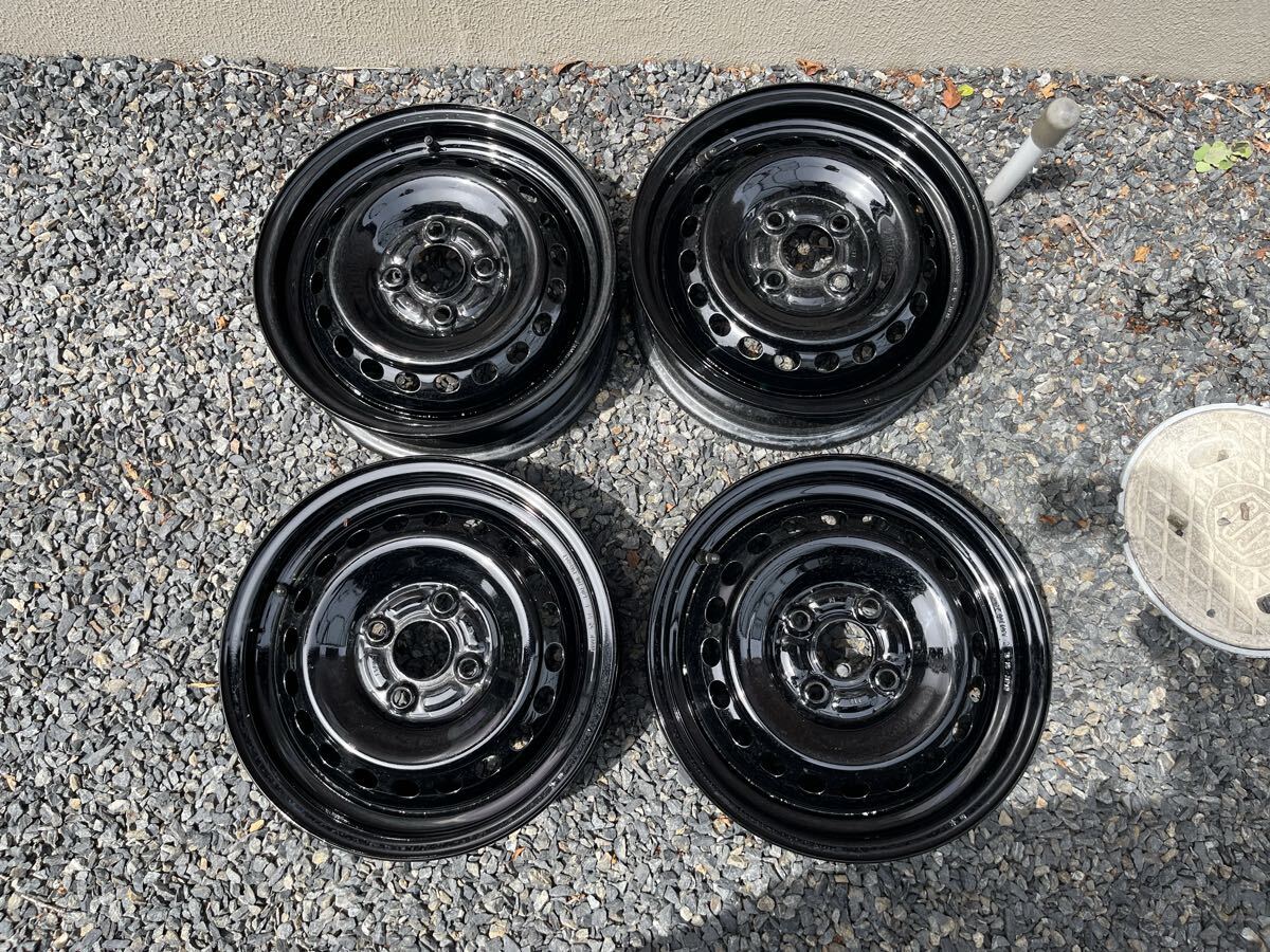 スズキ ジムニー JB64 純正 鉄スチールホイール 4本 新車外し 黒
