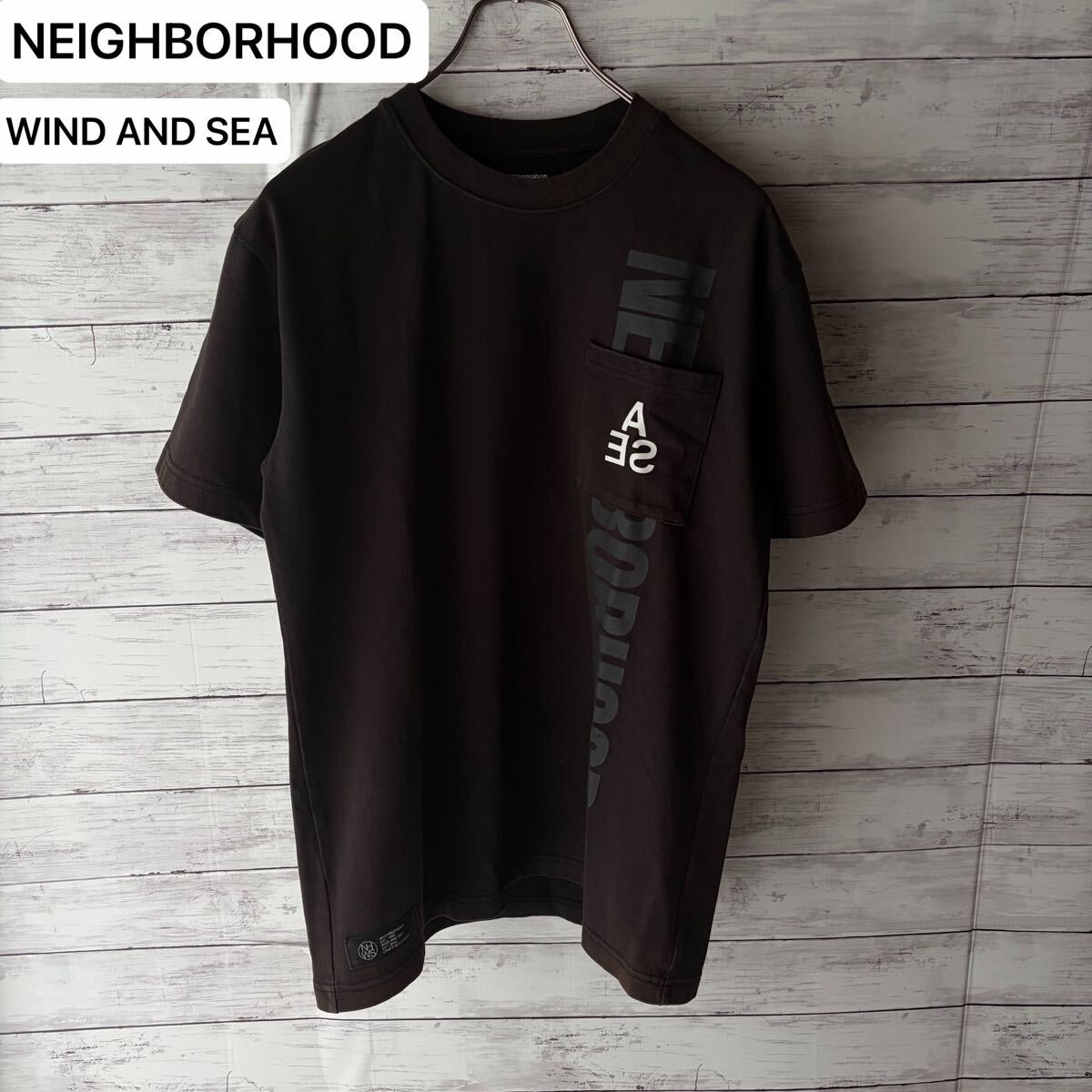 NEIGHBORHOOD WINDANDSEA コラボ 半袖シャツ 新品】中目黒直営店購入 L 半袖 キムタク着 WINDANDSEA UOMO Tシャツ
