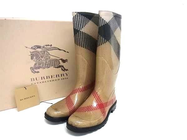 【Burberry】ラバーロングレインブーツ WOOD VALLY製ロングレインブーツ3足セット☆バーバリー24.5㎝ バス