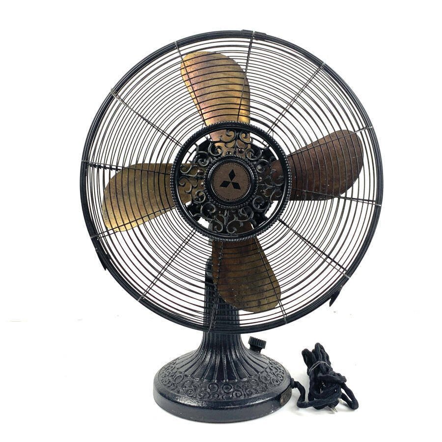 昭和レトロ 動作品 MITSUBISHI 壁掛け扇風機 三菱 K30-SV グリーン 3枚