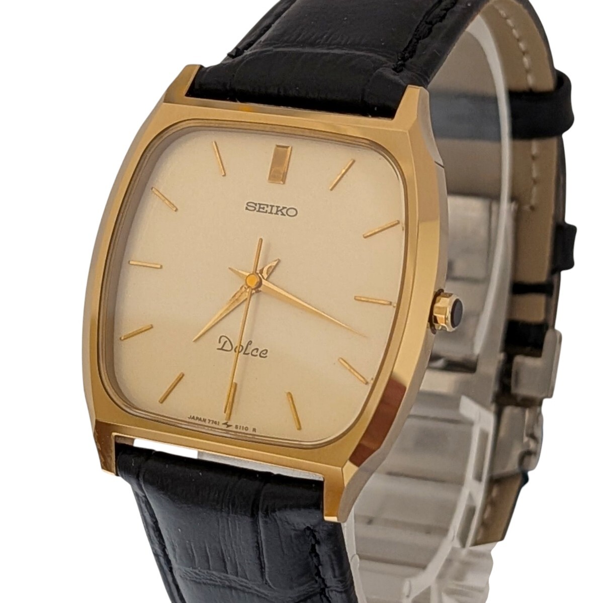中古】SEIKO DOLCE 腕時計/7731-5150/SEIKO製 革ベルト/3針/TUNGSTEN