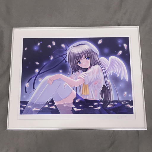 中古】西又葵 ミクスドメディア「BLUE ANGEL」 直筆サイン入り 検 版画