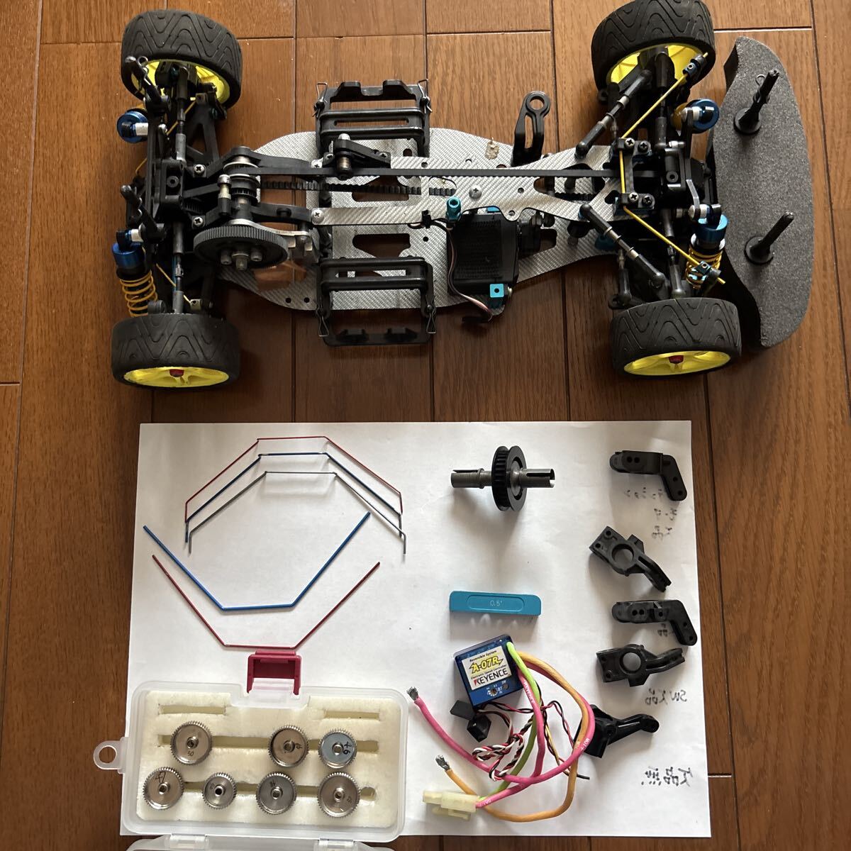 中古】☆タミヤ☆TA03フルオプション ドリフト カーボンシャーシ05 06