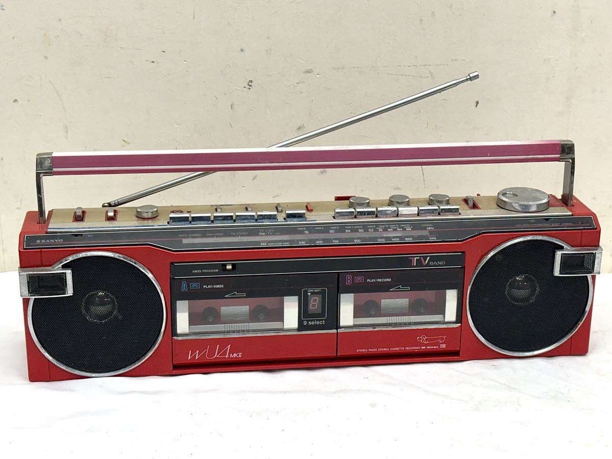 中古】SANYO(サンヨー) MR-WU4 MKⅡ ダブルカセットレコーダー 赤