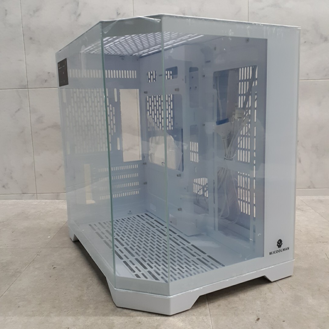 ニトリ ガラスPCラックファブ ホワイト PHー40980 中古】ニトリ ガラス PC ラック ファブ ホワイト パソコンデスク