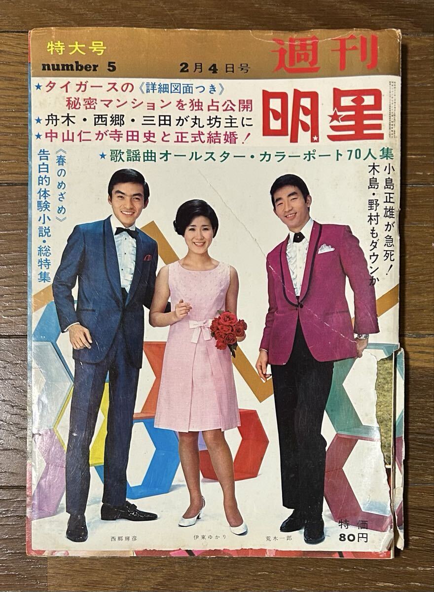 沢田研二☆新しいタイガース☆月刊明星1968年3月号付録☆瞳みのる/森本