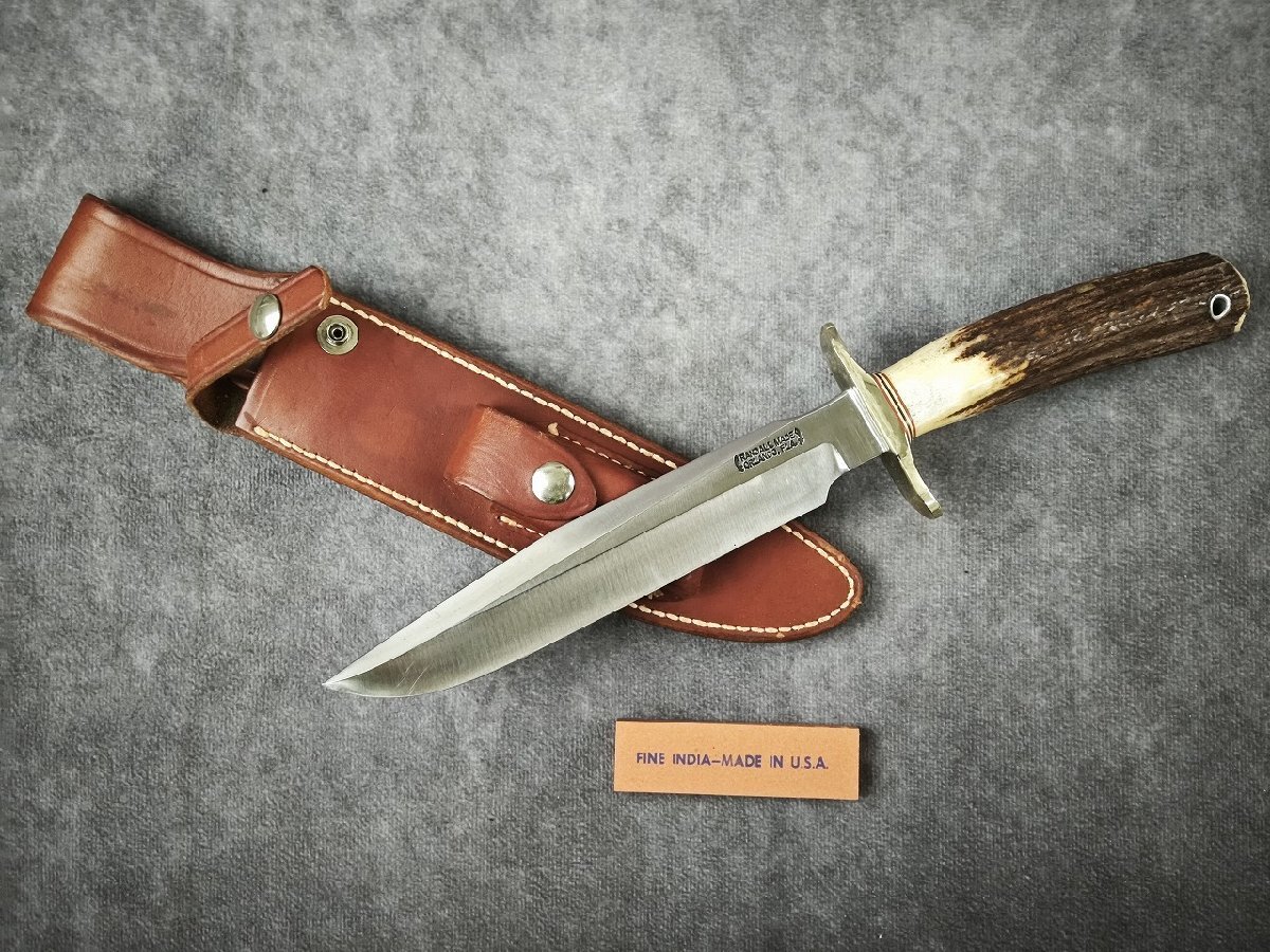 中古】X051/上釜信行氏 カスタムナイフ スタッグハンドル/N.Uekamaの