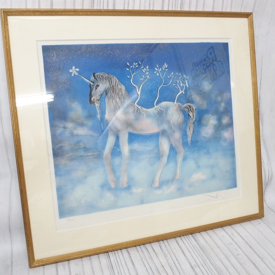 ☆G613-75 大特価! 版画 リトグラフ 「花」 「空充秋」 抽象画 154/200