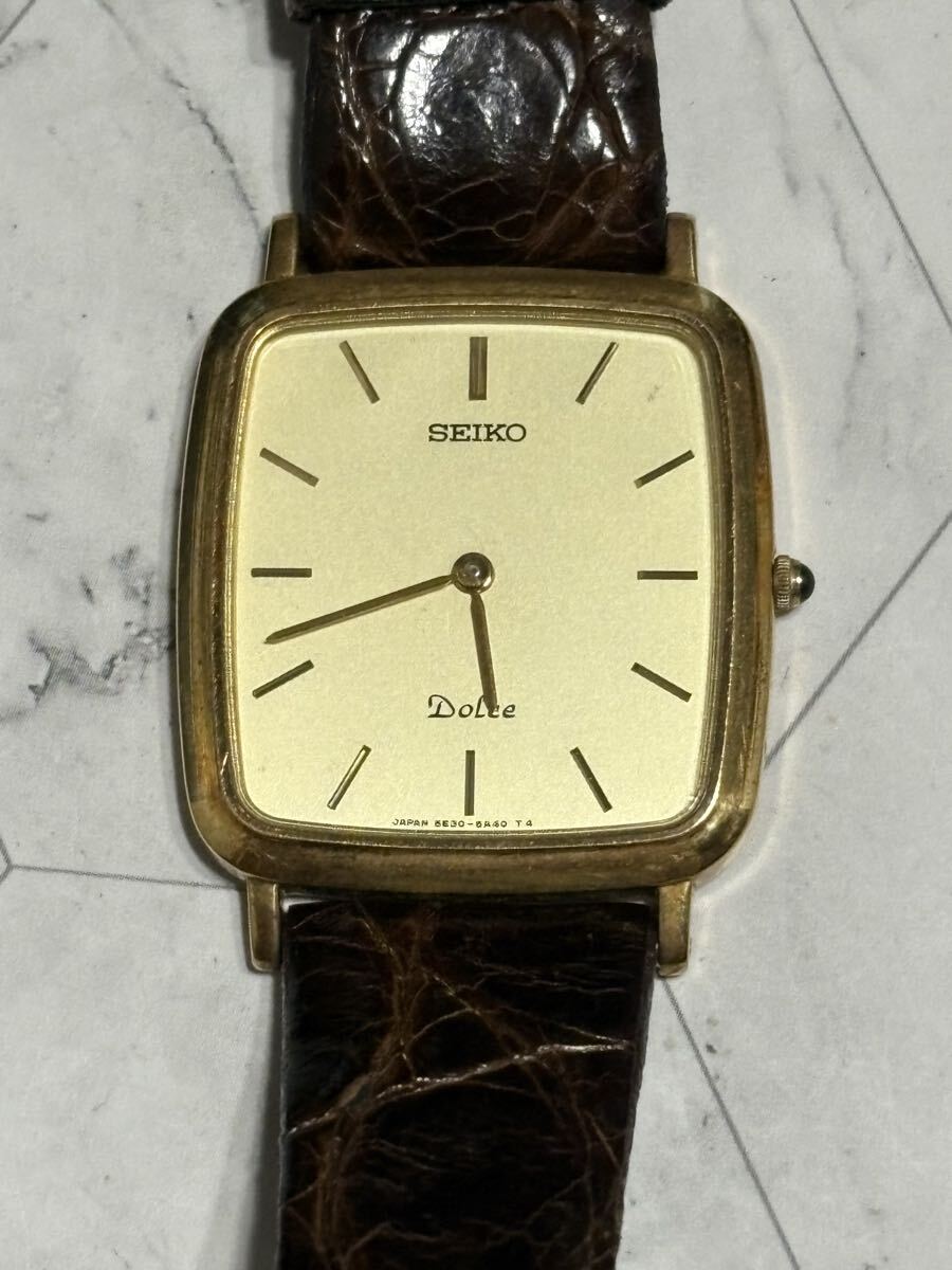 中古】1円 セイコー SEIKO ドルチェ Dolce クォーツ スクエア ゴールド