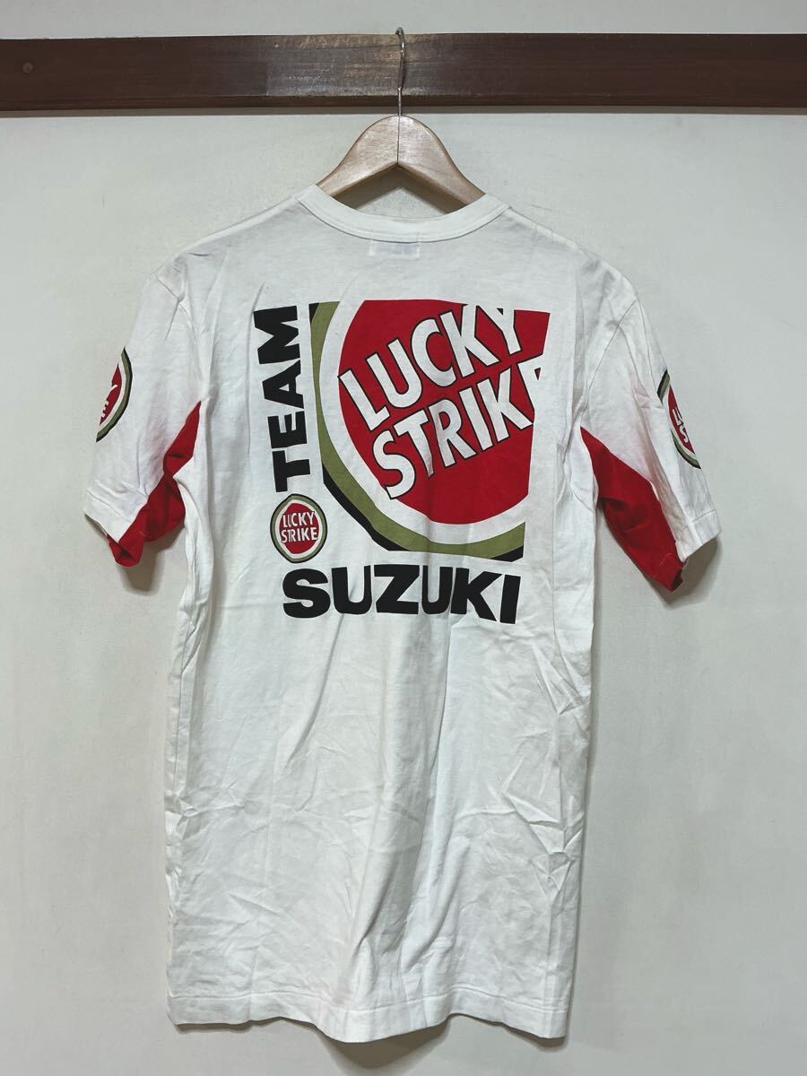 お洒落/英国製！◇80's-90's TEAM LUCKY STRIKE SUZUKI 綿100地 半袖