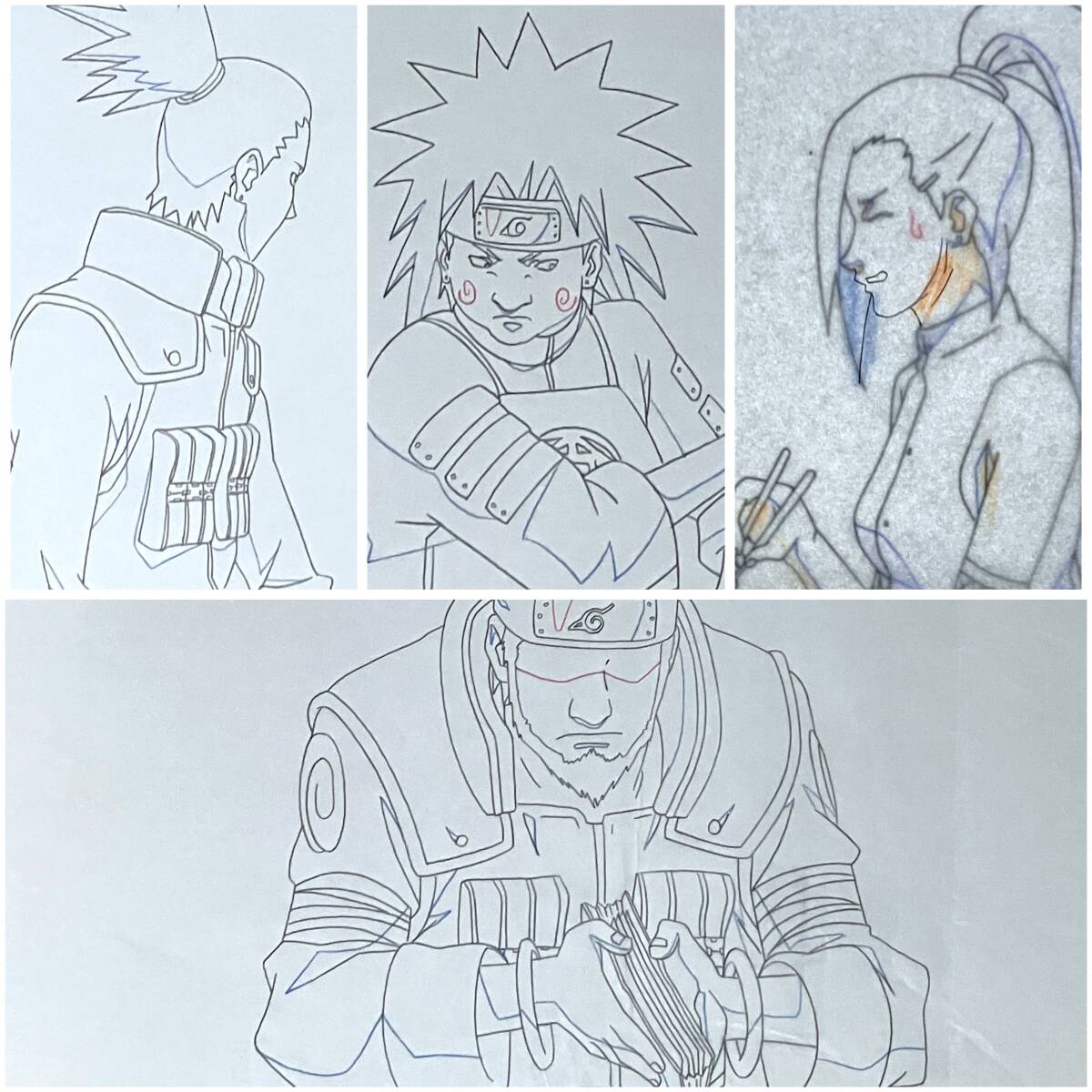 中古】NARUTO展 複製原稿 ナルト＆サスケ＆サクラ ペイン＆自来也 白