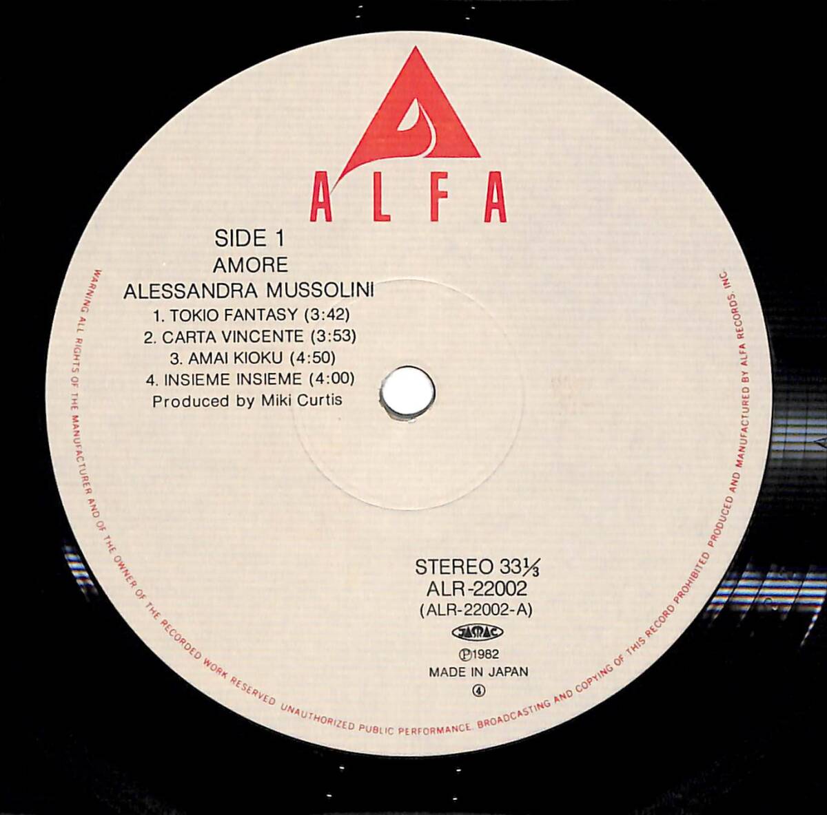 中古】☆◇ アレッサンドラ・ムッソリーニ ALESSANDRA MUSSOLINI ☆ EP