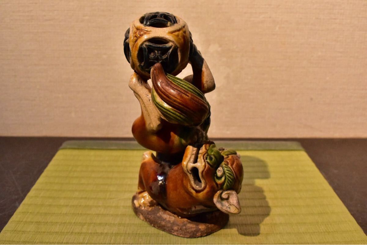 ○中国 唐三彩 獅子 置物 唐獅子○の落札情報詳細 - Yahoo