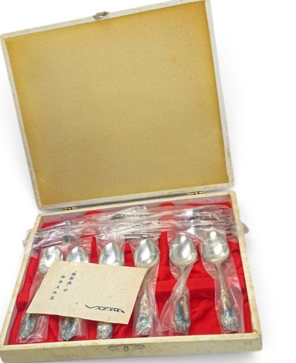 新品】【M179】AZUMA 銀製品 銀食器 シルバー お皿 5客 フォーク 5客