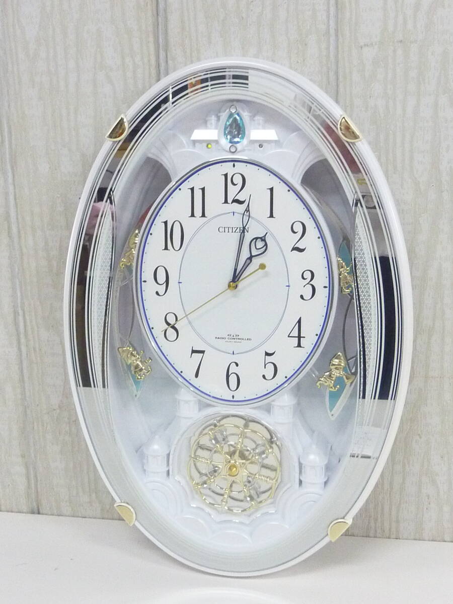 中古】CITIZEN 電波掛け時計 パルミューズ M463 木目仕上げ 美品の落札