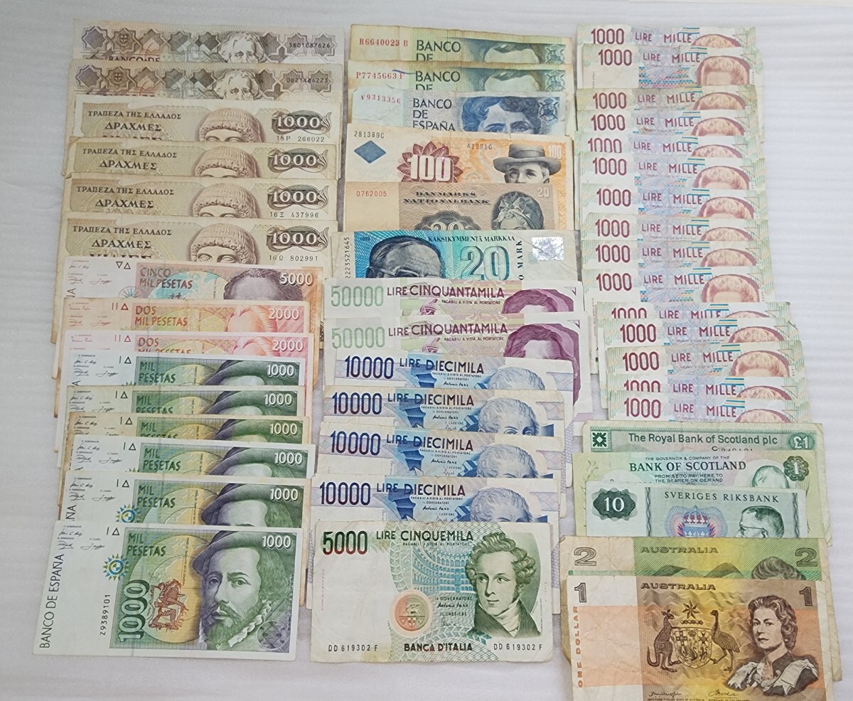 G)外国 海外 札 大量 色んな紙幣 宝さがし 中国 アメリカ等(1773 G