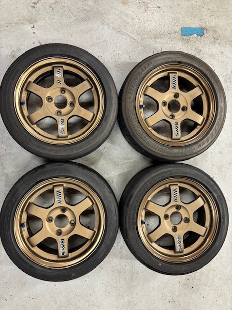 中古】RAYS VOLK RACING 5/4S 4本 14インチ 4穴 PCD100 6J +35 (中古