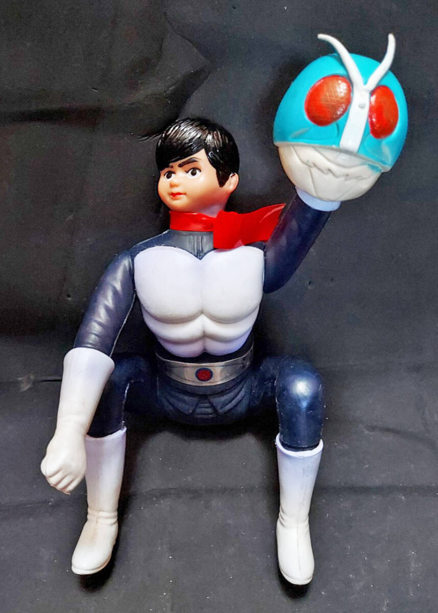 ◇中古 旧バンダイ ソフビ 2点セット◇仮面ライダー 怪人 カマキリ男