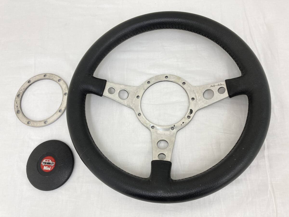 中古 モトリタ レザー ステアリング 約34cm フラット ローバーミニ