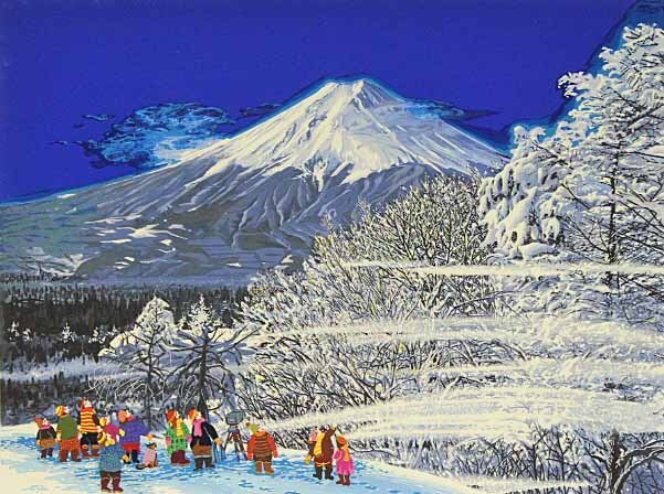 55NVM 【真作】ヒロ ヤマガタ 山形博道「日本のエッセンス 富士の花見
