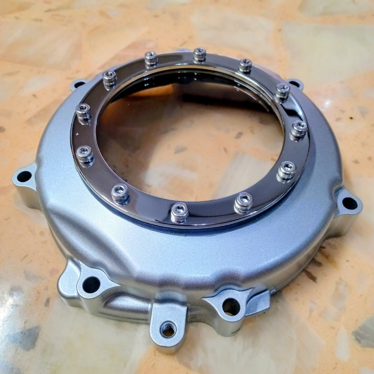新品】♪♪RZ250 RZ250R スケルトンクラッチカバー 作成用セット 赤