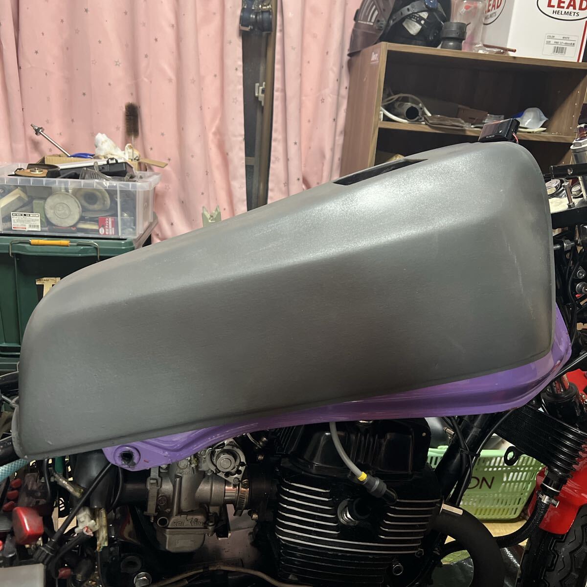 Z400FX、ロングタンクカバー、フェンダー、シングルシート、シート、FX