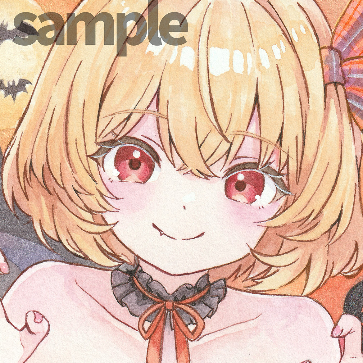 【同人手描きイラスト】東方Project ルーミア【1/4色紙/137mm×122mm/水彩】 Yahoo!オークション