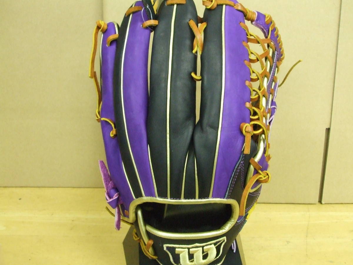 新品】ウイルソン 軟式グラブ D-MAX 外野用7W型 パープル×黒 WTARDE7WF
