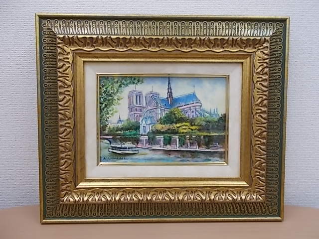 絵画 油絵 油彩画 油彩 絵油絵「ノートルダム寺院」 絵画 油絵 パリ ノートルダム寺院 絵画 油絵 油彩画 油彩 絵油絵