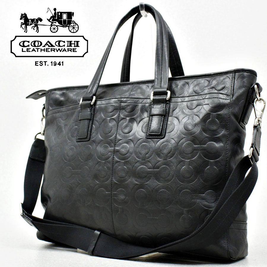 メンズ！ 定価￥89,250- 美品 COACH コーチ 70253 牛革 レザー
