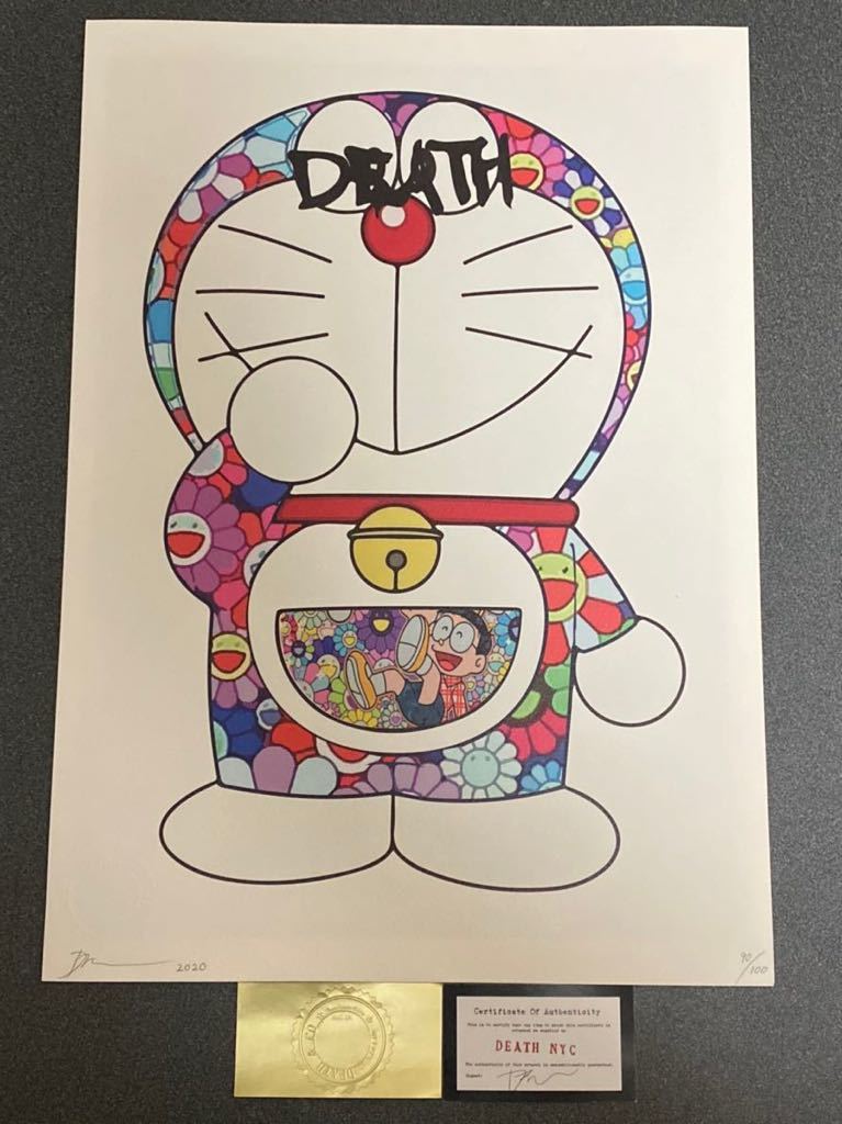 新品 年 新作 希少 世界限定100枚 Death Nyc Supreme Louis Vuitton ドラえもん 村上隆 絵 アート シルクスクリーン の落札情報詳細 ヤフオク落札価格情報 オークフリー スマートフォン版