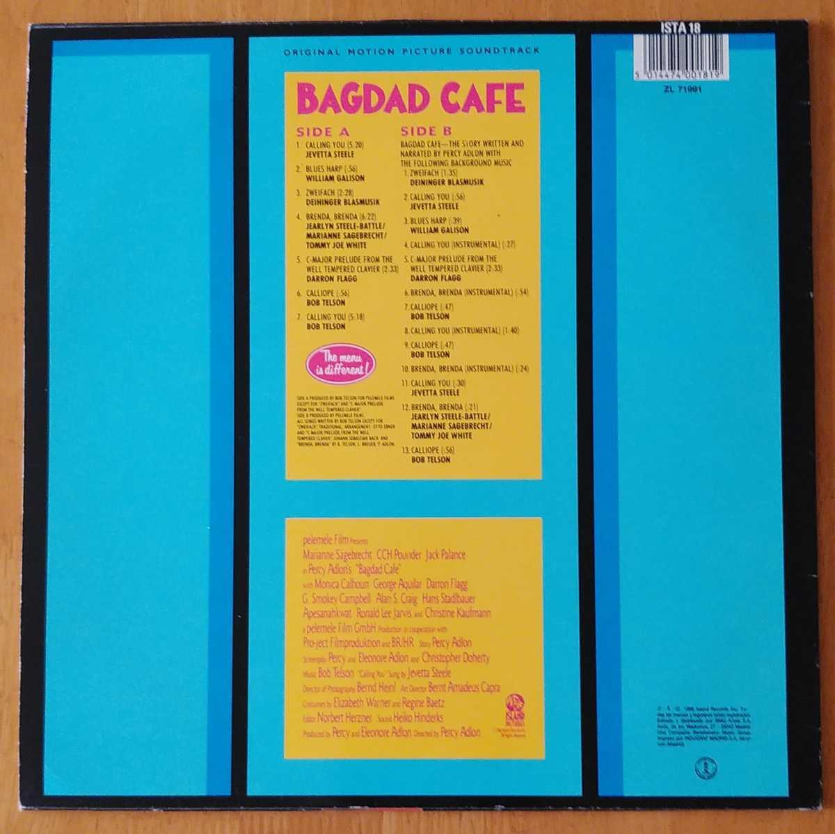 O S T Bagdad Cafe Lp スペイン盤 バグダッド カフェ Calling You Jevetta Steele Percy Adlon ジェヴェッタ スティール P アドロン の落札情報詳細 ヤフオク落札価格情報 オークフリー スマートフォン版