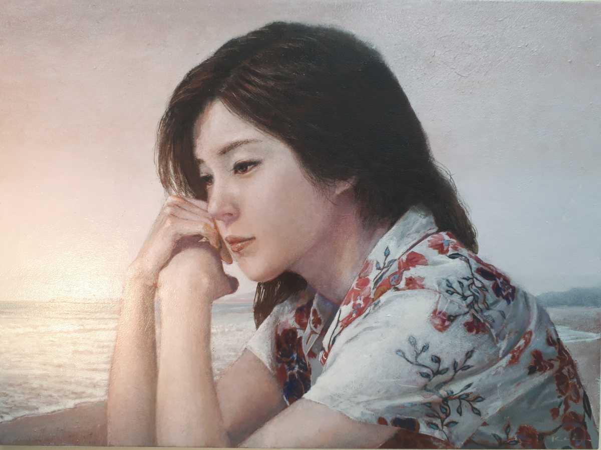 新品】魅惑の写実美人画 岡啓介 ホキ美術館プラチナ大賞入選 F4号