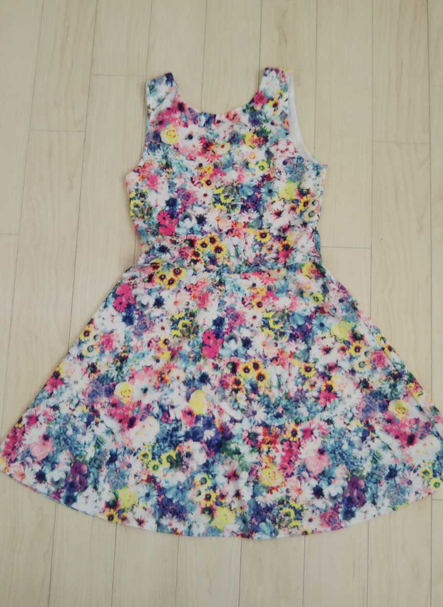 H M 春夏 ワンピース 140 150 Cm 花柄 かわいい ザラ カラフル ピンク イエロー パープル ノースリーブ 結婚式 の落札情報詳細 ヤフオク落札価格情報 オークフリー スマートフォン版