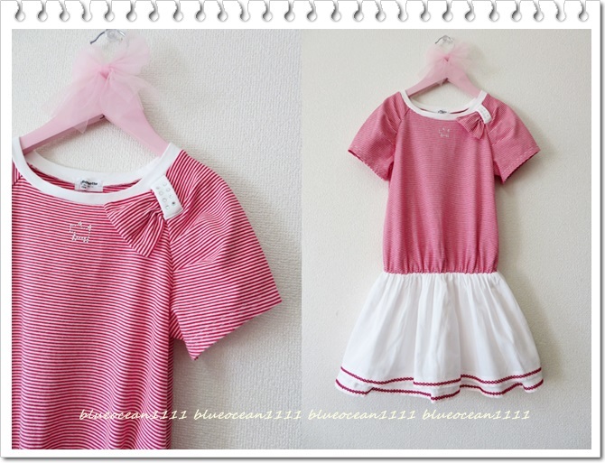 ポンポネット ショルダーおリボン風デザイン 切替コンビワンピース チュニック 130 1 110 Tシャツ カットソー スカート パンツ の落札情報詳細 ヤフオク落札価格情報 オークフリー スマートフォン版