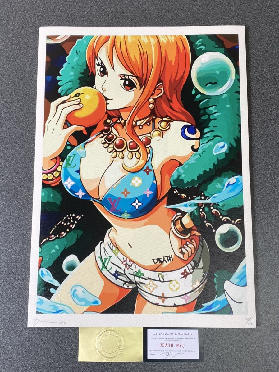 新品 年 新作 希少 世界限定100枚 Death Nyc Supreme Louis Vuitton One Piece ナミ 村上隆 絵 アート シルクスクリーン の落札情報詳細 ヤフオク落札価格情報 オークフリー スマートフォン版
