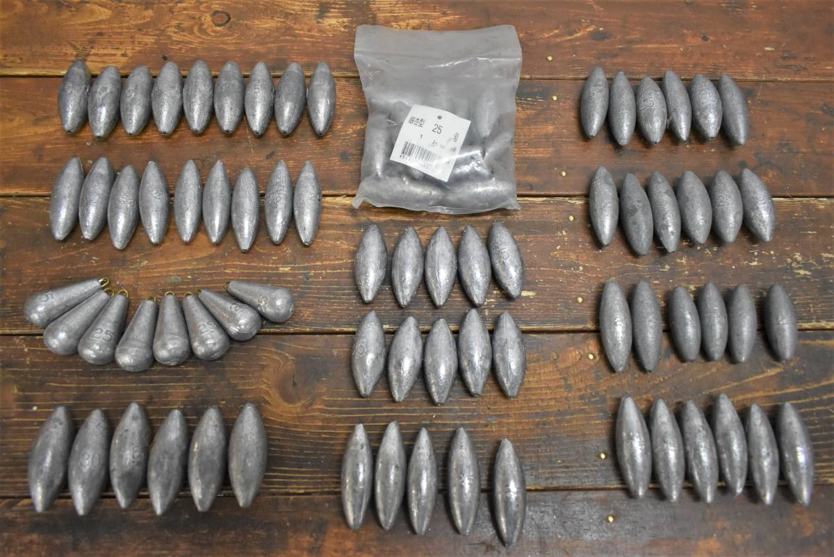 1スタ オモリセット 錘 鉛 銀杏型 ナス型 号 25号 30号 ナマリ 船釣り シンカー オモック タイラバ ナツメ の落札情報詳細 ヤフオク落札価格情報 オークフリー スマートフォン版