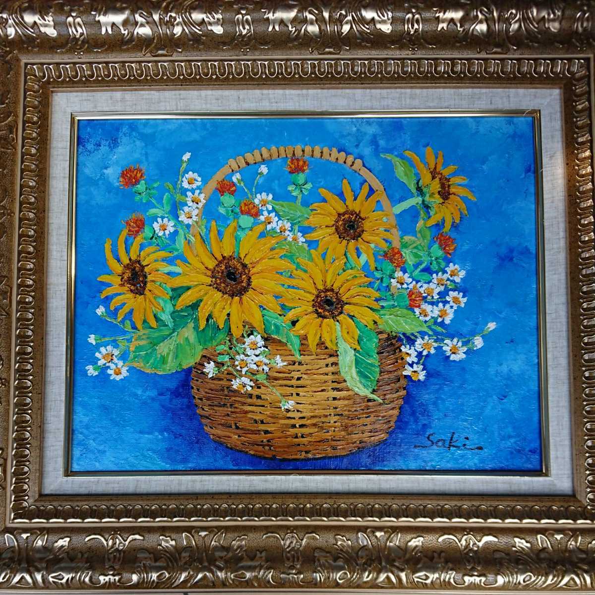 絵画 大貫咲子☆油彩画/油絵/サイズ60×50(額含む)/静物画/新日本美術