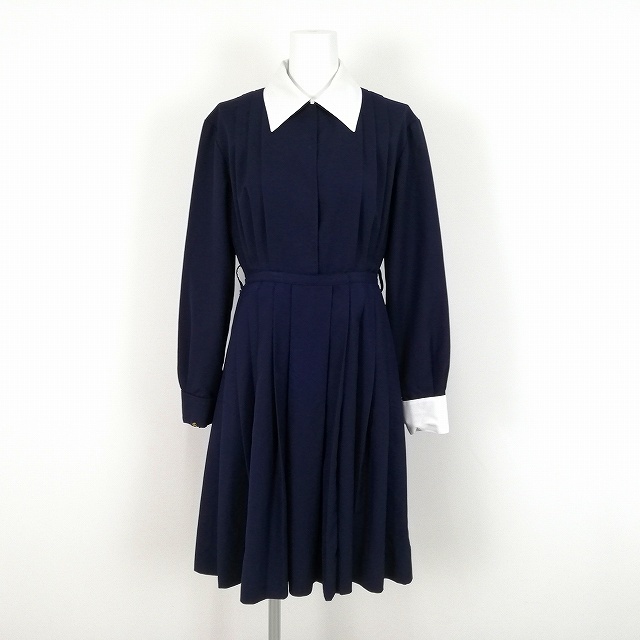 1円 ワンピース 冬物 長袖 女子 学生服 中学 高校 紺 制服 中古 ランクc Na5569 の落札情報詳細 ヤフオク落札価格情報 オークフリー スマートフォン版