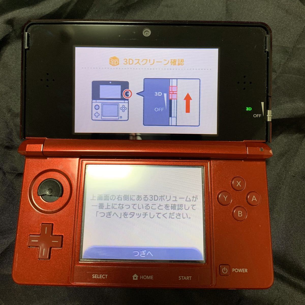Nintendo 3DS本体 レッド タッチペン&充電器 オマケソフト付き
