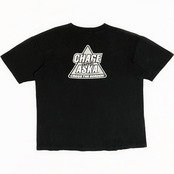 90年代 チャゲアンドアスカ ブラック Tシャツ Lサイズ 90s CHAGEandASKA チャゲアンドアスカ グッズ CROSS THE BORDERS! T