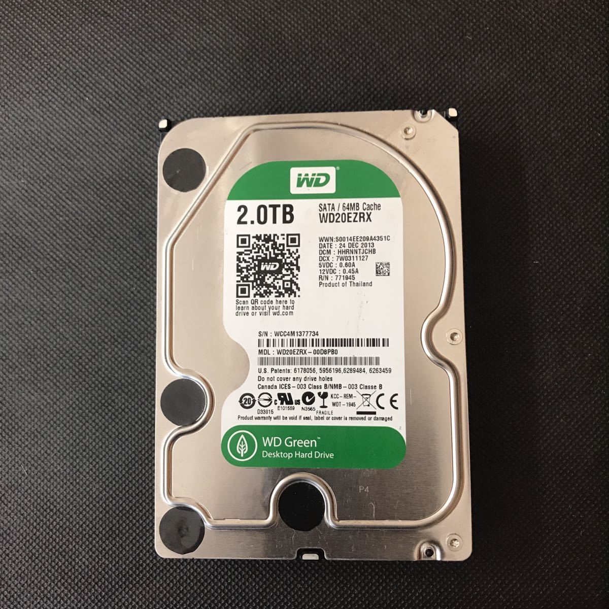 SATA. WD29EZRX 3.5インチHDD 2TB(2000GB) 正常品 即決ありの落札情報