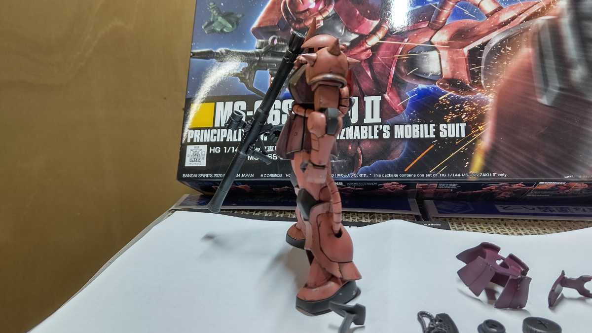 HGUC No.234 1/144 シャア専用ザクII 全塗装完成品 ウェザリング MS06S