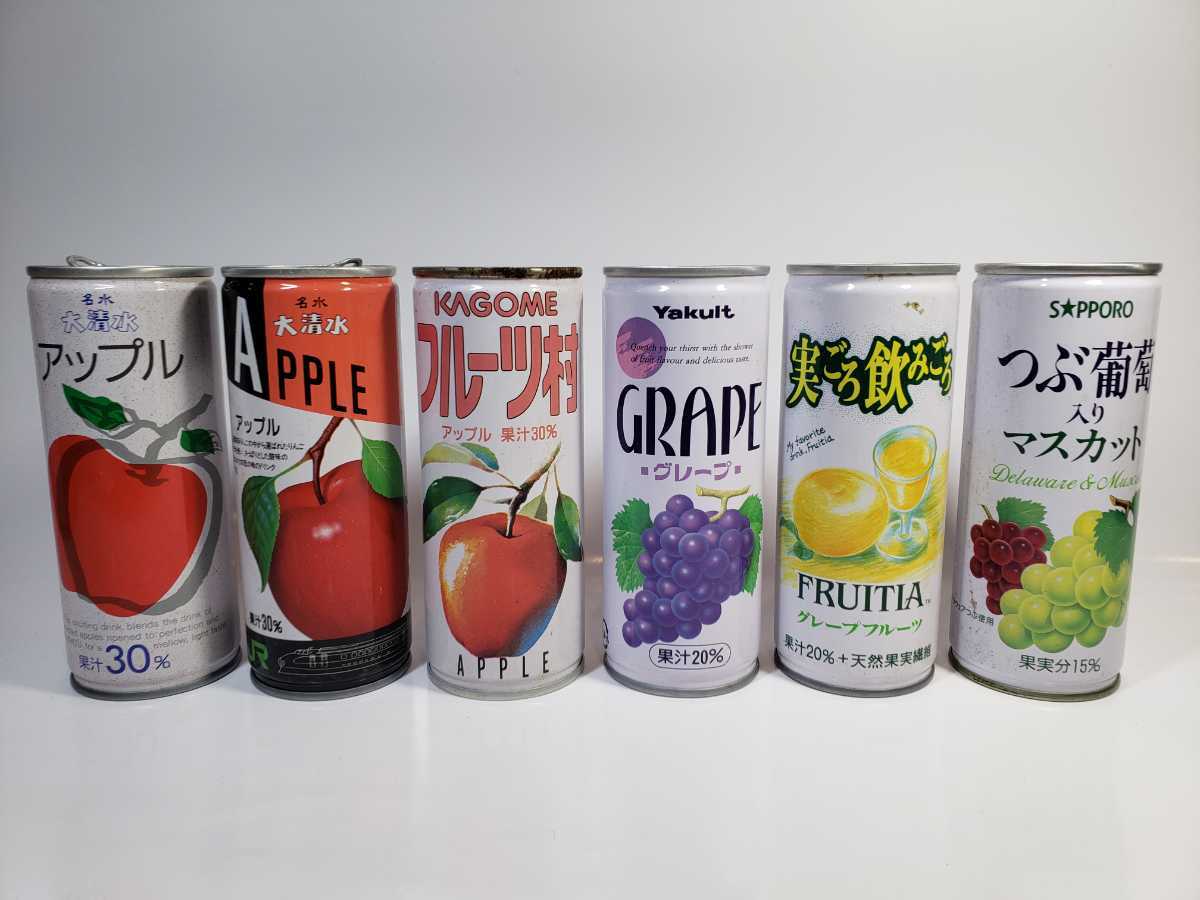 ☆1990年代 フルーツ系 ジュース缶 6本 検索 / コカコーラ ペプシ
