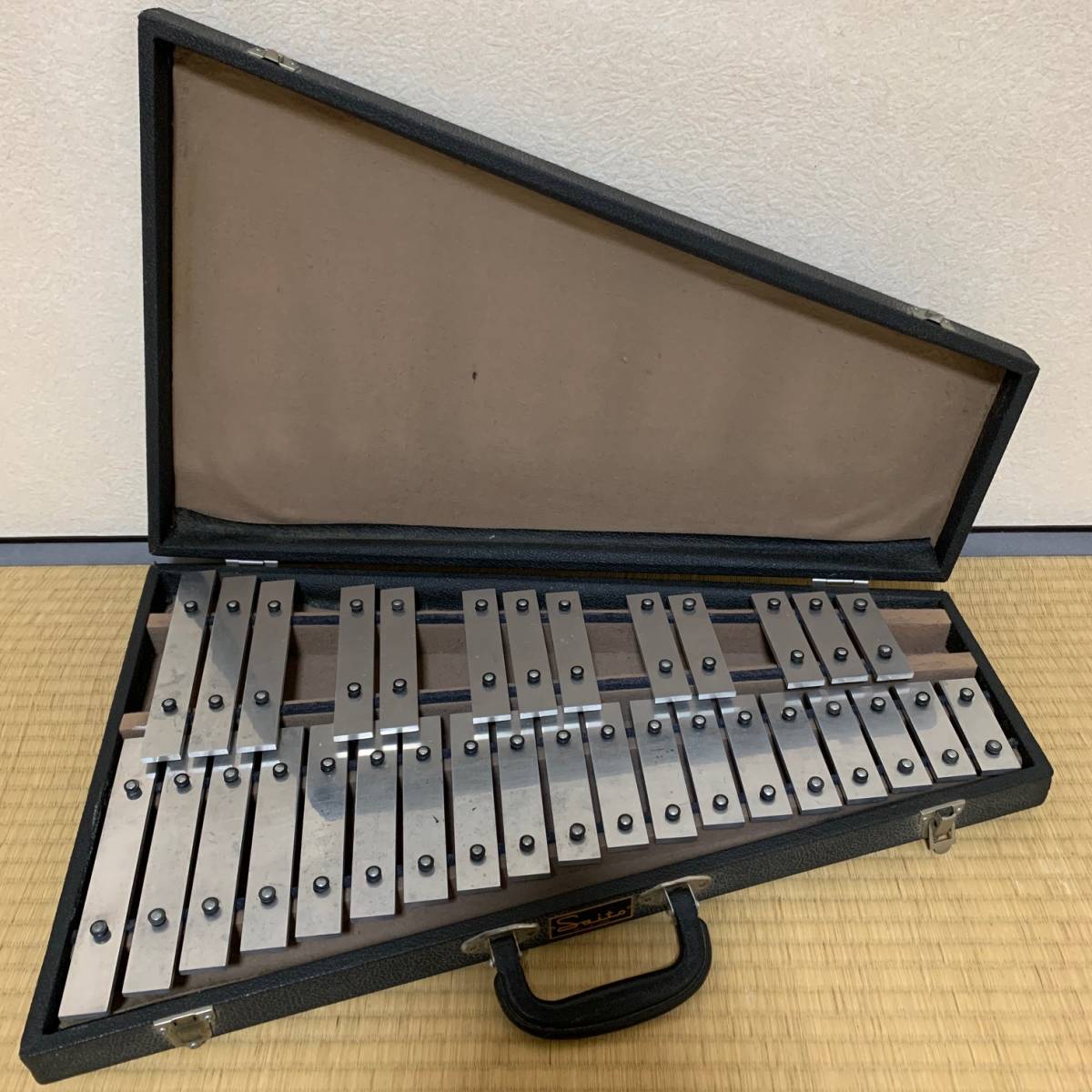 Saitoグロッケン 鉄琴 ハードケース マレット付 サイトウ saito 斎藤
